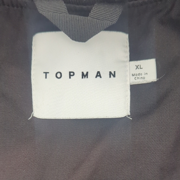 Topman Classic Black Bomber Jacket Size XL - Picture 5 of 8